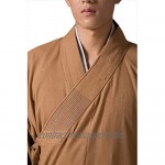 ZanYing Men's Long Gown Traditional Buddhist Meditation Monk Robe