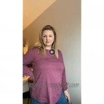 AURISSY Plus-Size Tops for Women Long Sleeve Side Split Shirts