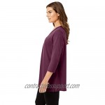 Woman Within Women's Plus Size Perfect Three-Quarter Sleeve Shirred V-Neck Tee Shirt
