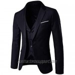 Cloudstyle Mens 3-Piece Suit Notched Lapel One Button Slim Fit Formal Jacket Vest Pants Set