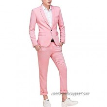 Cloudstyle Men's Suit Single-Breasted One Button Center Vent 2 Pieces Slim Fit Formal Suits