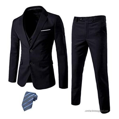 EastSide Men's 3 Pieces Suit  Slim Fit 2 Buttons Tux  Blazer Vest &Pants Jacket Set