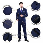 MY'S Men's 3 Piece Slim Fit Suit Set 2 Button Blazer Jacket Vest Pants with Tie Solid Wedding Dress Tux and Trousers