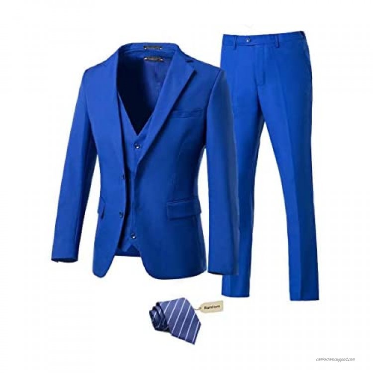 Yanlu Prom Suits for Men 3 Pieces Notch Lapel Wedding Men Suits Two Button Formal Tuxedos Casual Blazer