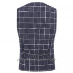 YFFUSHI Men's Plaid Tweed 3 Piece Suit Slim Fit One Button Dinner Suit Tuxedo