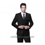 YFFUSHI Men's Slim Fit 3 Piece Suit One Button Business Wedding Prom Suits Blazer Tux Vest & Trousers
