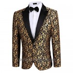 COOFANDY Men Floral Blazer Suit Jacket Dinner Party Prom Wedding Stylish Tuxedo