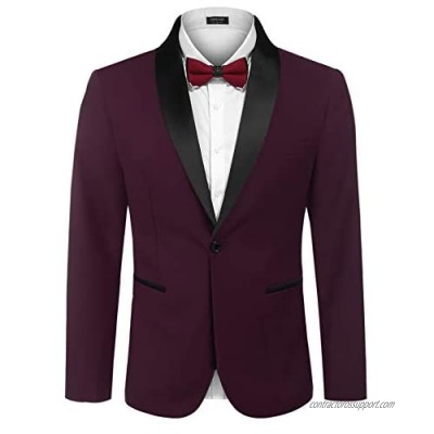 COOFANDY Men's Tuxedo Jacket Wedding Blazer One Button Dress Suit for Dinner Prom Party
