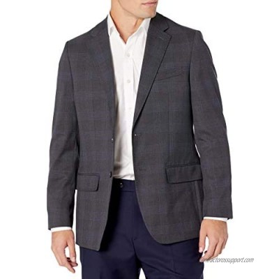 Haggar Men's Signature Plaid Tailored Fit Two-Button Flap Pocket Suit Separate Coat