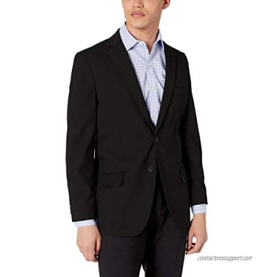 J.M. Haggar Men's 4-Way Stretch Solid Gab Slim Fit Suit Separate Coat  Black  42R