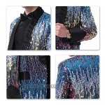 Men's Tuxedo Single-Breasted Party Show Suit Sequins Punk Jacket Blazer