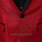 PYJTRL Men's Fashion Slim Fit Floral Jacquard Suit Jacket