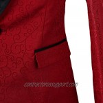 PYJTRL Men's Fashion Slim Fit Floral Jacquard Suit Jacket