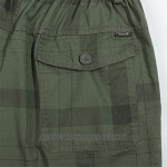 Cardigo Mens Summer High Waist Elastic Multipocket Cropped Cotton Shorts Overalls Pants