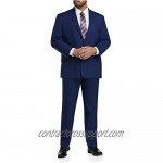 DXL Gold Series Big and Tall Easy Stretch Plaid Suit Pants Blue