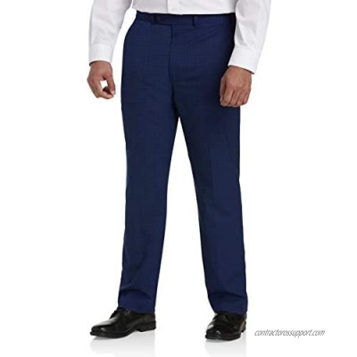 DXL Gold Series Big and Tall Easy Stretch Plaid Suit Pants  Blue