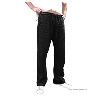 Forthery-Men Pants for Men Skinny  Sweatpants Slacks Casual Elastic Joggings Sport Solid Baggy Pockets Trousers