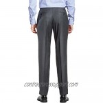 HBDesign Mens Casual Fashion Slim Fit Flat Straight Dark Grey Iron Free Pants