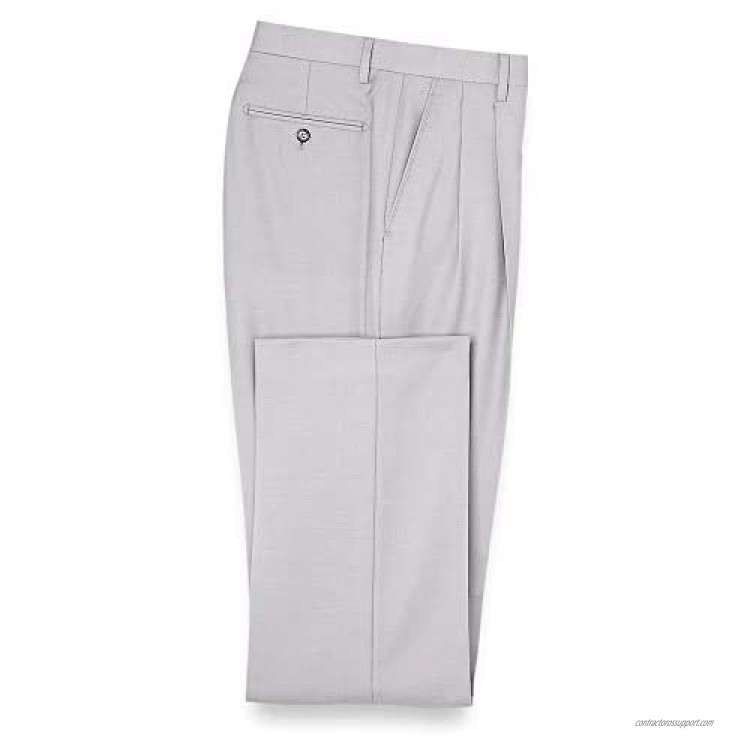 Paul Fredrick Men's Sharkskin Pleated Suit Pant