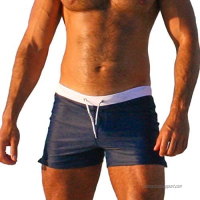Taddlee Men Swimwear Swimming Boxer Briefs Bikini Pockets Solid Swimsuits Trunks