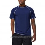 Satankud Men's UPF 50+ Rashguard Swim Tee Short Sleeve Running Shirt Swimwear Swim Hiking Workout Shirts