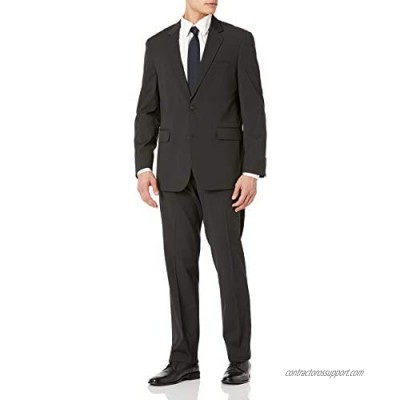 Louis Raphael Men's Modern Fit 2 Button Side Vent Flat Front Shadow Stripe Suit