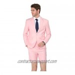 MAGE MALE Men’s Summer Suit 2 Piece Suit Cause Blazer and Breathable Shorts
