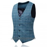 Mens 3-Piece Plaid Suit Set Modern Fit Jacket Tux Blazer Vest Pants