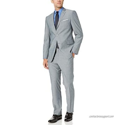 Perry Ellis Men's Two Piece Finished Bottom Slim Fit Suit