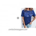 Asvivid Womens Summer Short Sleeve Shirt Crewneck Ripped Tee T- Shirt Fashion Loose Shirts Top