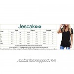Jescakoo Summer Tops for Women Short Sleeve V Neck T Shirts Cute Fashion