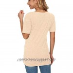 MOLERANI Women's Short Sleeve V-Neck Shirts Loose Casual Tee Summer Tops with Pocket
