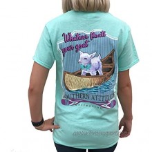 Southern Attitude Whatever Floats Your Goat Seafoam Green Short Sleeve Women's Shirt
