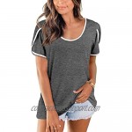 Summer Tops for Women 2021 Tulip Short Sleeve Shirts Loose Fit Comfy Tees XL Darkgrey
