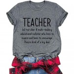 Teacher Shirts Women T Shirts Loose Fit Graphic Tees Funny Cute Novelty Tshirts School Teacher Clothes