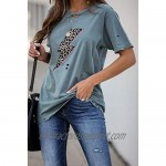 Uusollecy Womens Summer Tshirts Crewneck Short Sleeve Graphic Tee Shirts Loose Fit Ins Style Tees and Tops