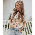 Womens Band Shirts Short Sleeve Vintage Graphic Tees Summer Casual Tops