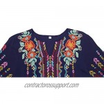 AK Women's Summer Boho Embroidery Mexican Bohemian Tops Shirt Tunic Blouses