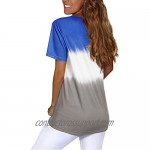 Cooluck Womens V Neck Shirts Short Sleeve Casual Tunic Summer Tops TShirt for Women