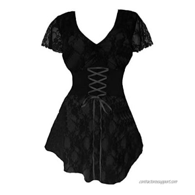 Dare to Wear Sweetheart Corset Top: Romantic Victorian Gothic Women's Lace Chemise for Everyday Halloween Cosplay Festivals