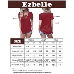 EZBELLE Women's Short Sleeve V Neck Shirts Criss Cross Top Basic T Shirt