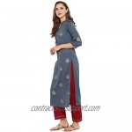 Janasya Indian Tunic Tops Poly Silk Kurti for Women