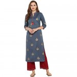 Janasya Indian Tunic Tops Poly Silk Kurti for Women