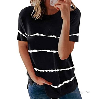 NEYOUQE Womens Loose Color Block Long/Short Sleeve T Shirts Casual Comfy Tops