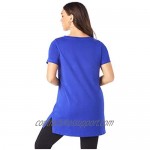 Roaman's Women's Plus Size Short-Sleeve V-Neck Ultimate Tunic Long T-Shirt Tee