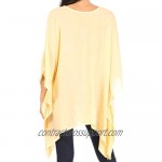 Sakkas Wren Lightweight Circle Poncho Top Blouse with Detailed Embroidery