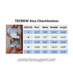 TECREW Women's Color Block Cap Sleeve T Shirts Summer Casual Tee Tops Loose Blouse with Pocket