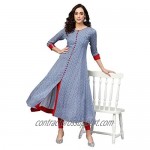 YASH GALLERY Indian Tunic Tops Women's Rayon Geometric Print A-Line Kurta Dress