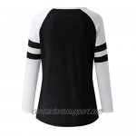 Patchwork Long Sleeve T-Shirt for Womens Casual Print Color Block Splice Tunic Blouse Top - Limsea