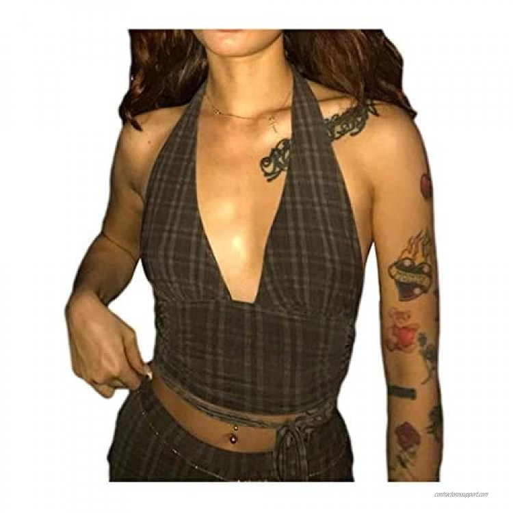 Women Sexy Halter Vest Fashion Y2K Striped Knitted Vest for Lady Slim Fit Crop Tops